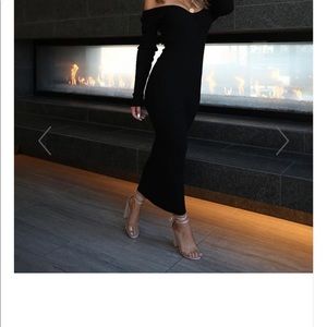 Never been worn- black ribbed knit dress